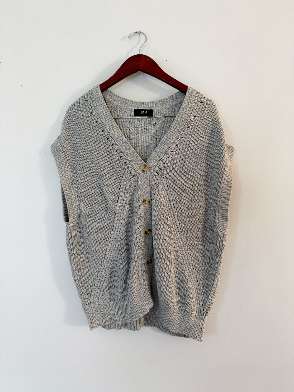 ABLE Jess Organic Cotton Sweater Vest Heather Grey Small